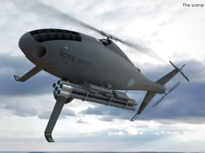  Royal Navy Camcopter S-100 with Rocket Pods Grey 