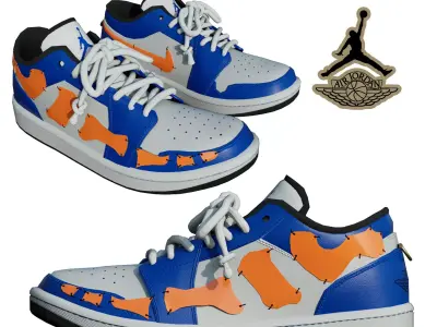 DINO 2 Air Jordan 1 GODSPEED LOW Shoes PBR  Low-poly 3D model