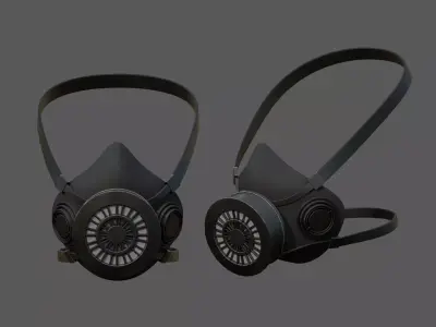 Gas mask helmet 3d safety plastic protection combat  Low-poly 3D model
