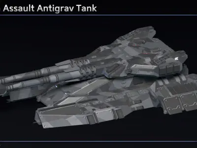 Scifi Antigrav Tanks Collection 3D Model Pack