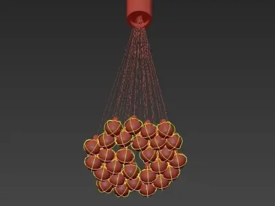 Vesoi chandelier with balls hanging from it 3D model