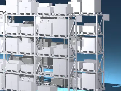 Depot shelves 3D model
