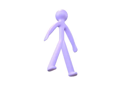 Stick Men v1 006 Low-poly 3D model