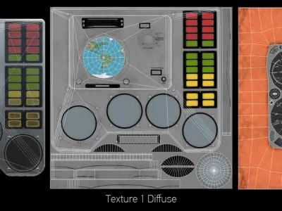 Vostok 1 Panel from Gagarin Flight Low-poly 3D model