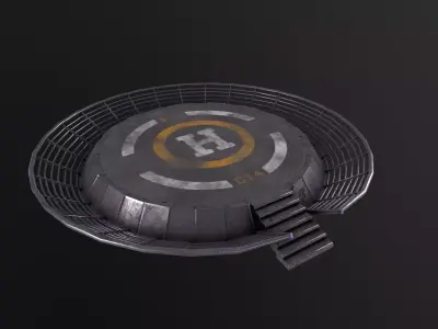Helipad 3D Model Low-poly 3D model