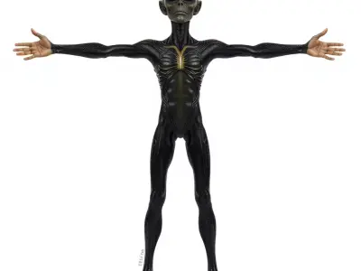 Detailed Alien Creature model pack Low-poly 3D model purchase