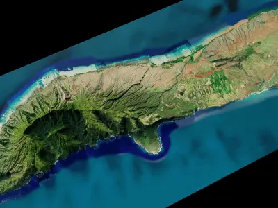 Molokai island full 3d model terrain 3D model