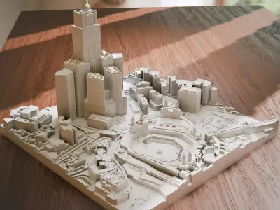 High-Detail Makkah 3D Print Model  Support-Free Design 3D print model