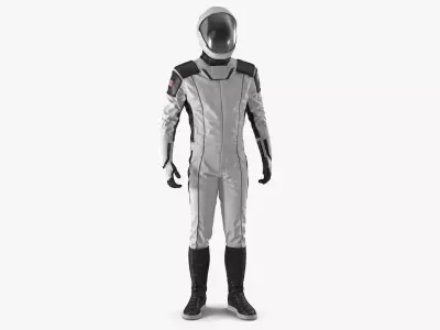 Futuristic Space Suit Standing Pose 3D model