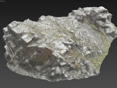 3d scanned rock cliff K2 3D model