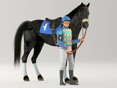  Racehorse and Jockey HQ 003 Standard License 