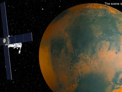  Mars Satellite Orbiting Red Planet 