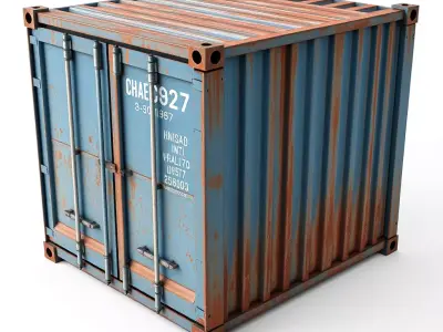 Rusty Industrial Shipping Container 3D Low-poly 3D model
