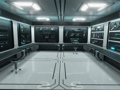 Sci Fi Melee Weapons Arsenal Interior Low-poly 3D model