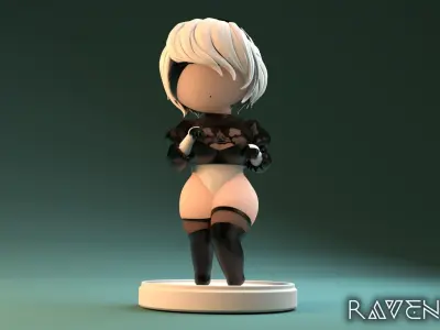 2B - Nier Fanart 3D print model 3D print model