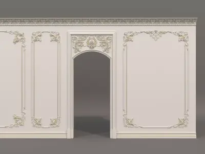 Wall Molding in Classic French style 44 3D model