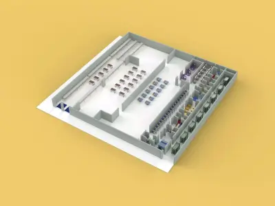 ASSEMBLING WORKSHOP FACTORY INDUSTRIAL FLOOR PLAN PRODUCTION 3D model