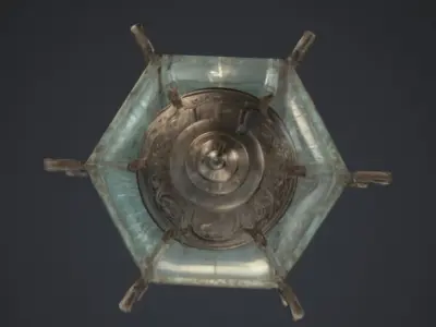 Vintage Street Lantern Low-poly 3D model