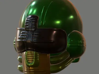 Helmet plastic mask protection ball shaped Low-poly 3D model Low-poly 3D model