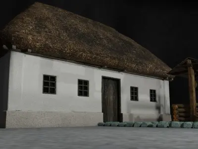 Ukrainian Hut 3D modular Low-Poly models Low-poly 3D model