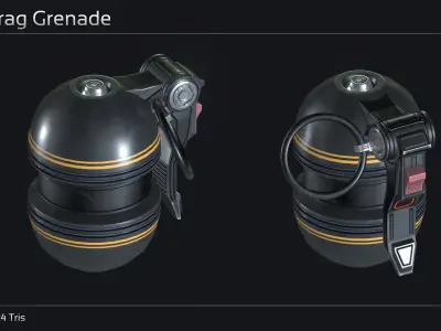 Scifi Hand Grenade Collection Low-poly 3D model