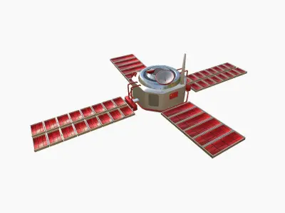 Satellite H10 China - SciFi Space Design Low-poly 3D model