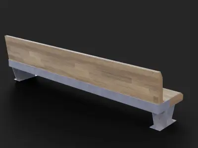 Sant Joan Barcelona Bench Low-Poly Low-poly 3D model