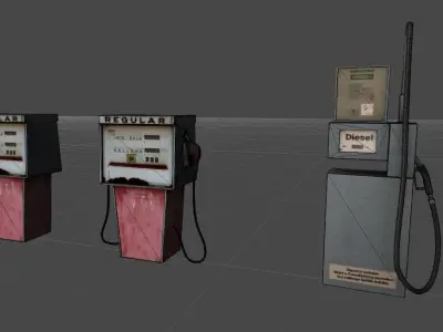 Gasoline pumps Low-poly 3D model