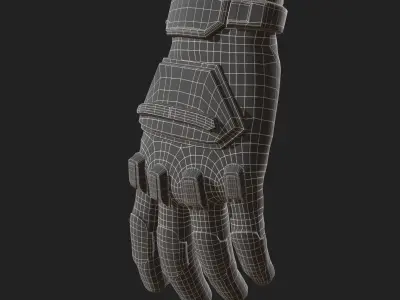 Gloves Sci-fi military fantasy cyborg armor develop  Low-poly 3D model