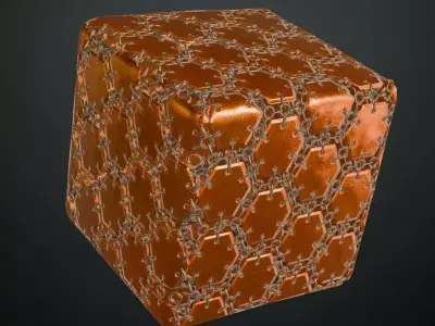 Orange Metal Mesh Transparent PBR Seamless Texture