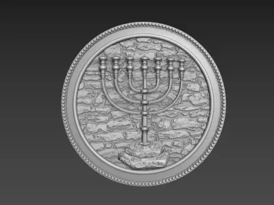 Menorah Bas-Relief 3D model