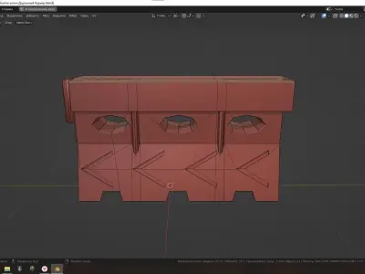 Road Barrier Arrow  Low-poly 3D model Low-poly 3D model