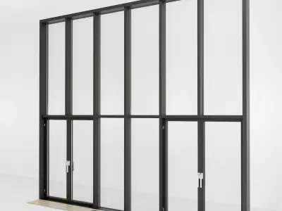 Panoramic windows Door Entrance 106 Low-poly 3D model