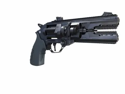 Gun Scifi Low-poly 3D model