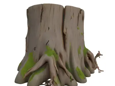 Realistic Mossy Tree Stump 3D Model Low-poly 3D model