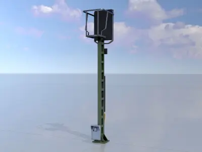 KS Railway Signal Post 4500mm Version-16 Low-poly 3D model