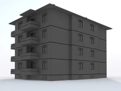 Apartmen02 apartment building Low-poly 3D model