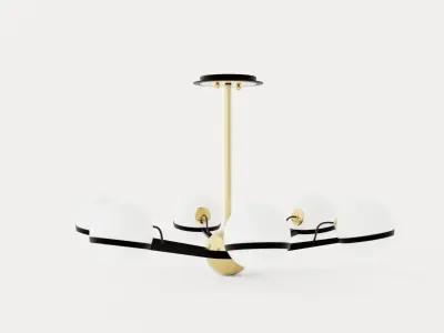 Ace Chandelier - Matt Gold Low-poly 3D model