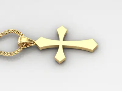 Light Gold 18K Cross Pendant 1CP044 3D print model purchase