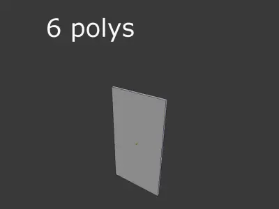 low poly door with sign Low-poly 3D model