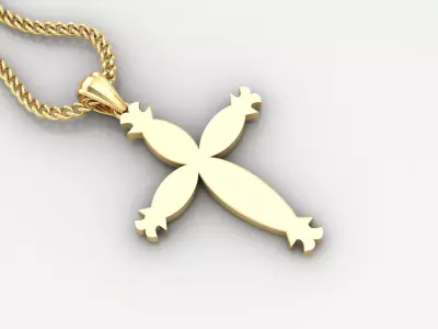 Light Gold 18K Cross Pendant 1CP066 3D print model