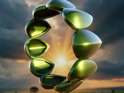 AquaShield Teardrop Ring - Customizable Futuristic Jewelry 91 3D print model