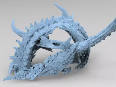 Alien Dragon God Bone Structure 15 3D model