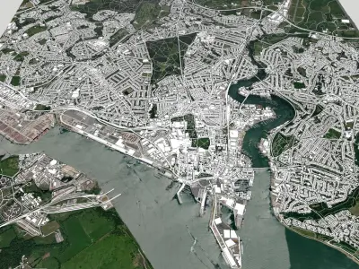 Cityscape Southampton United Kingdom 3D model