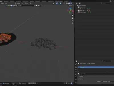 Rocks Patch and Individual rocks  82 objects FBX UNREAL BLEND Low-poly 3D model