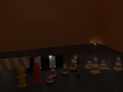 Low-poly road pack Free low-poly 3D model