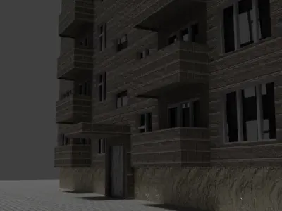 A Soviet building Low-poly 3D model