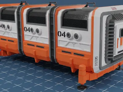 MARS SciFi Container Base Low-poly 3D model