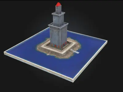Lighthouse Model Classic Coastal Beacon  3D model