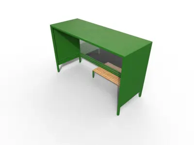 Modern bus stop Low-poly 3D model purchase